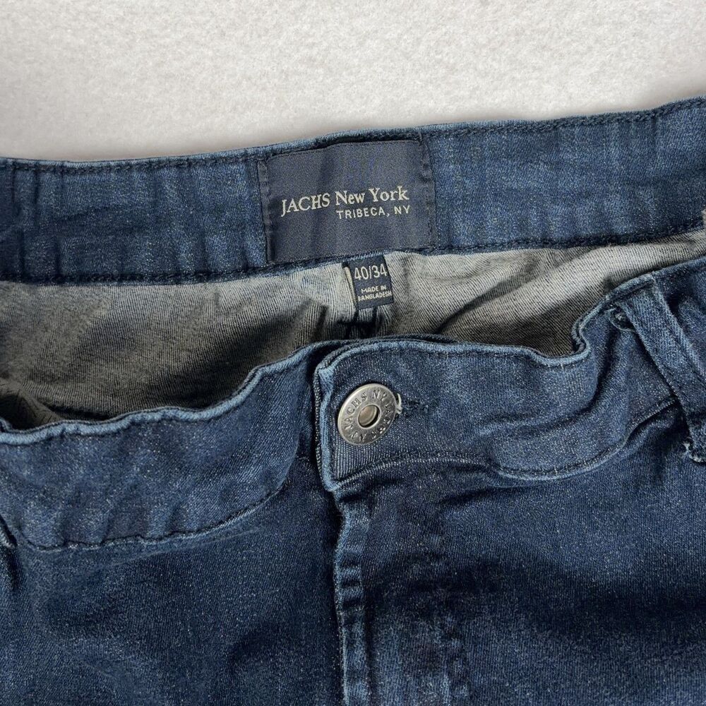 Jachs New York Men's 40x34 Straight Leg Stretch Jeans Dark Wash Blue Minimalist - Picture 3 of 10